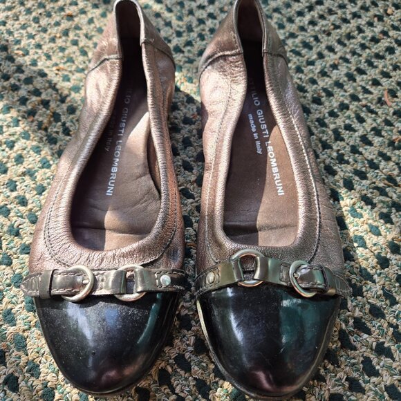 AGL Attilio Giusti Leombruni Monika Captoe Leather Ballet Flats Brown 35/5 - Picture 2 of 6